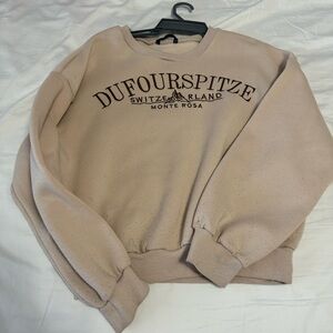 Beige Dufourspitze Switzerland Monte Rosa Sweatshirt Size Small